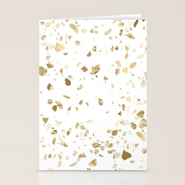 Metallic Gold Terrazzo Sparkle Stationery Card