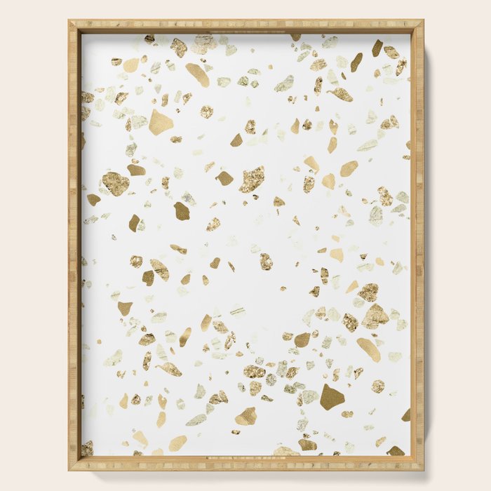 Metallic Gold Terrazzo Sparkle Serving Tray