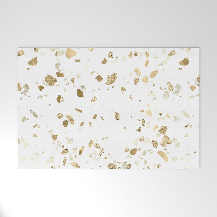 Metallic Gold Terrazzo Sparkle Welcome Mat