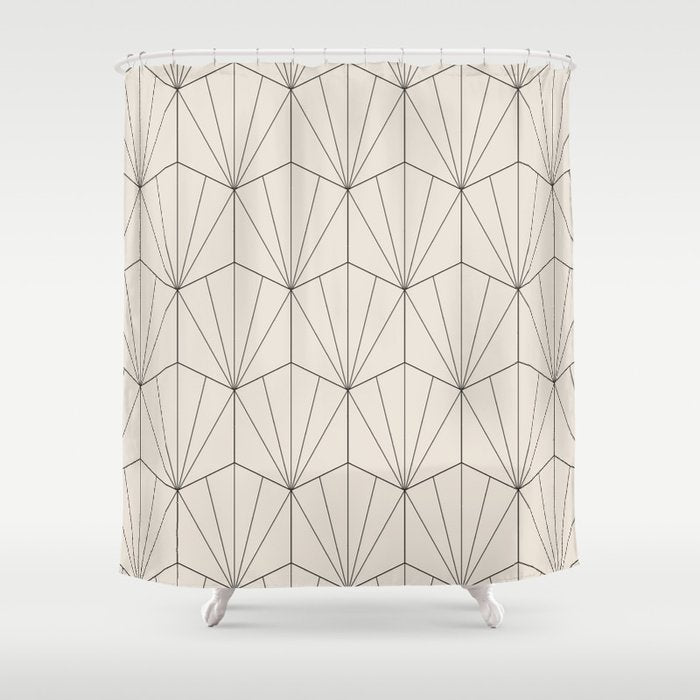 Gisela Geometric Line Art - Black And White Shower Curtain