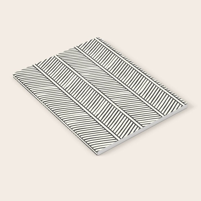 Organic Chevron - Inkwell On Cream Notebook