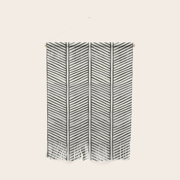 Organic Chevron - Inkwell On Cream Wall Hanging
