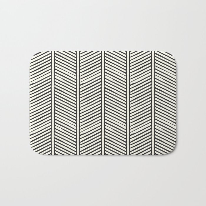 Organic Chevron - Inkwell On Cream Bath Mat