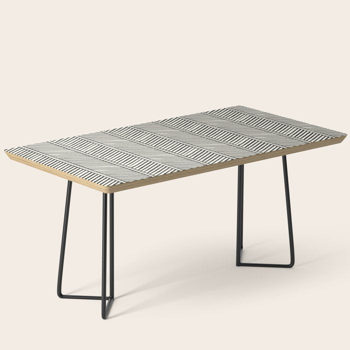 Organic Chevron - Inkwell On Cream Coffee Table