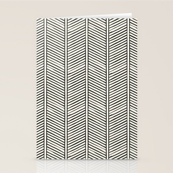 Organic Chevron - Inkwell On Cream Stationery Card