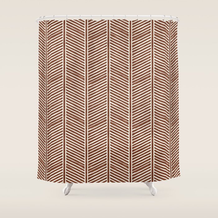 Organic Chevron On Brandywine Shower Curtain