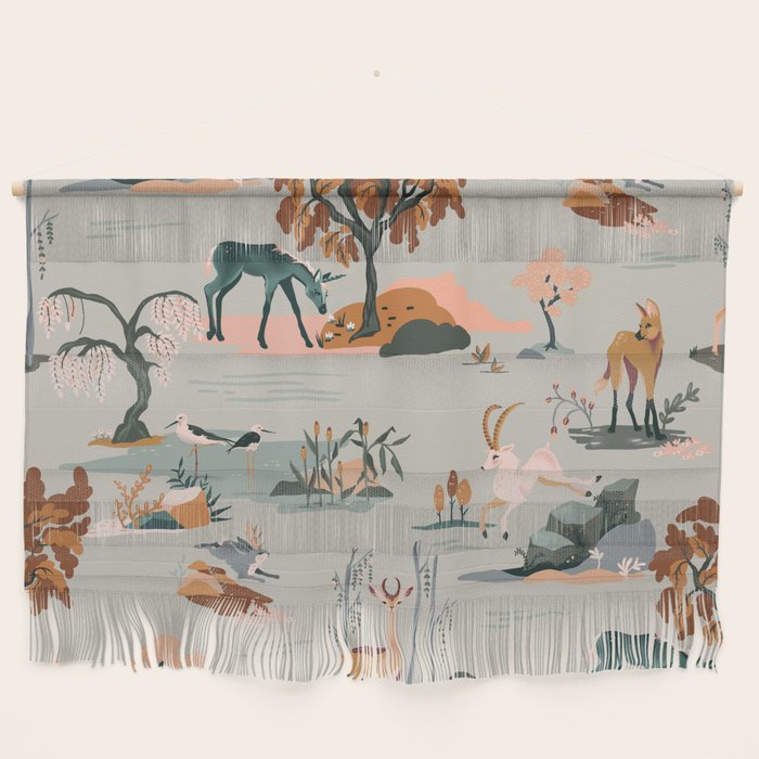 Vibrant Unicorn & Animal Pattern Wall Hanging