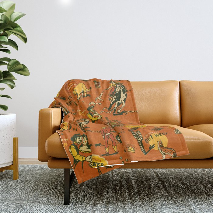 Old West-Inspired Vintage Pattern Throw Blanket
