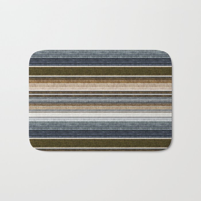 Serape Southwest Stripe - Cool Natural Tones Bath Mat