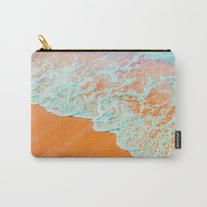 Coral Shore, Ocean Beach Photography, Summer Sea Sand Waves Carry All Pouch