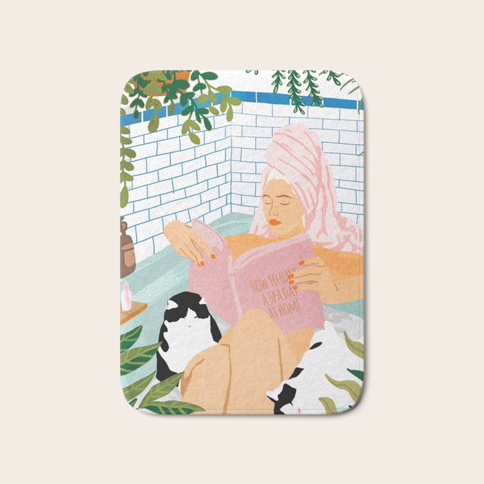 How To Have A Cat Spa Day At Home | Modern Bohemian Home DéCor | Pet Bathroom Urban Jungle  Bath Mat