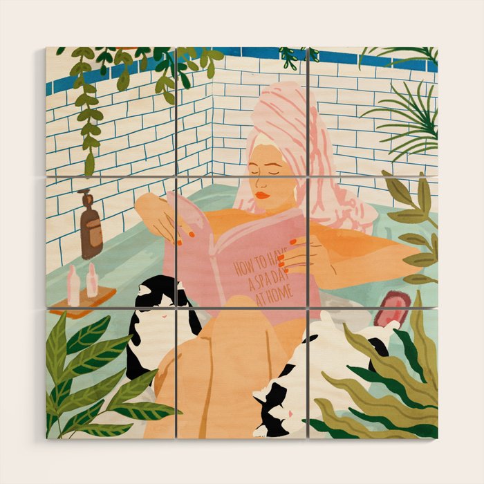 How To Have A Cat Spa Day At Home | Modern Bohemian Home DéCor | Pet Bathroom Urban Jungle  Wood Wall Art