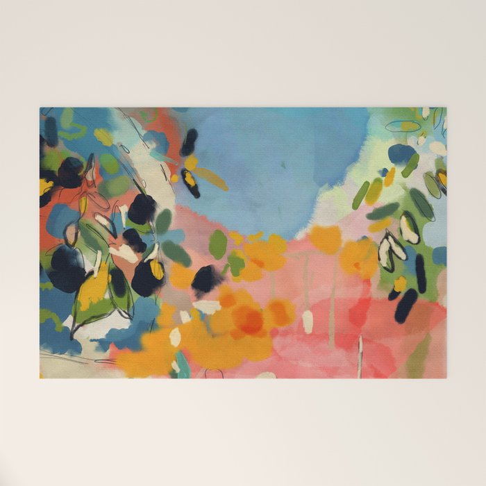 Garden With Sea View And Olive Tree Welcome Mat
