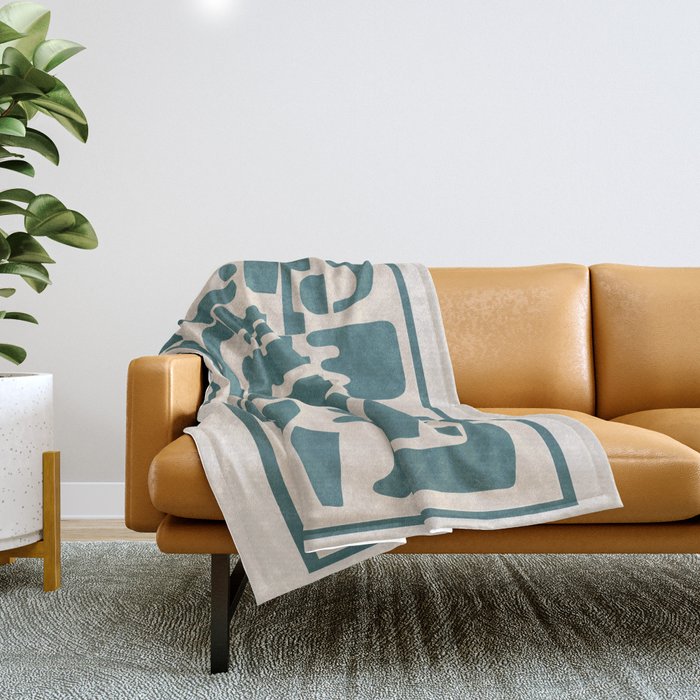 Organic Contemporary Modern Shapes 12 Throw Blanket