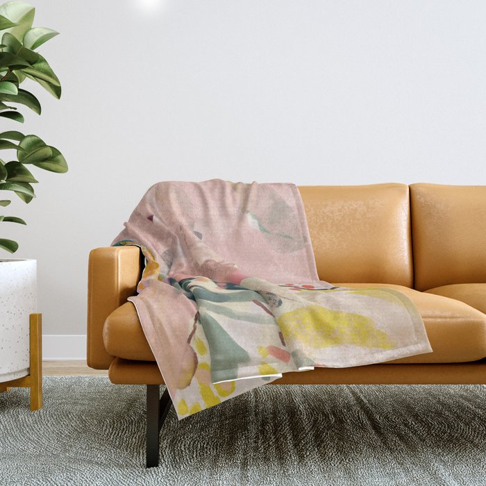 Abstract Floral Inspiration Throw Blanket