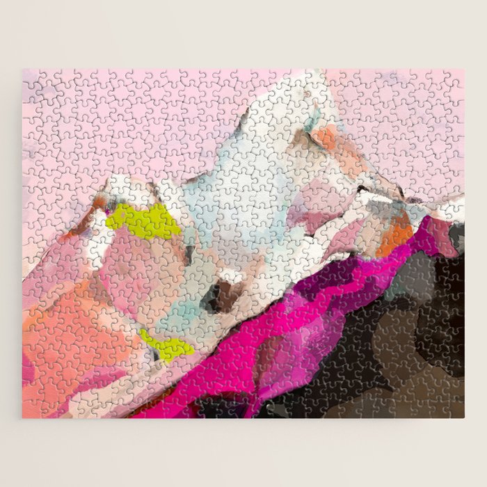 Landscape Mountain Painting Abstract Jigsaw Puzzle