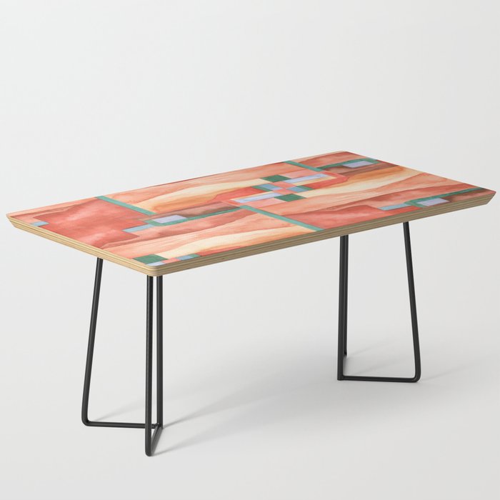 Abstract Desert Landscape Watercolor Coffee Table