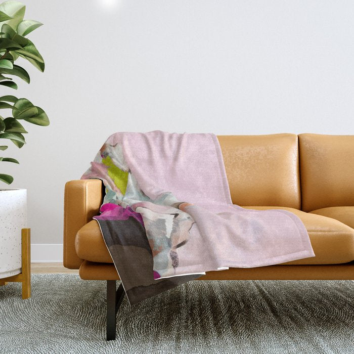 Landscape Mountain Painting Abstract Throw Blanket