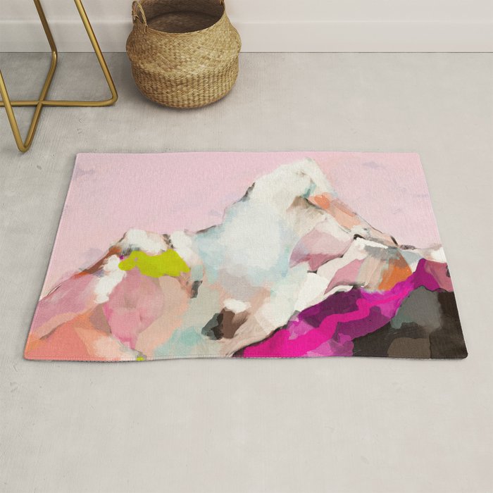 Landscape Mountain Painting Abstract Rug