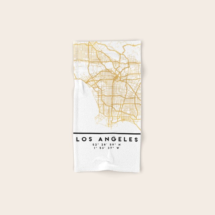 Los Angeles California City Street Map Art Bath Towel