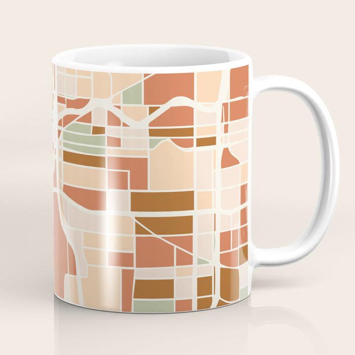 Portland Oregon City Map Earth Tones Coffee Mug
