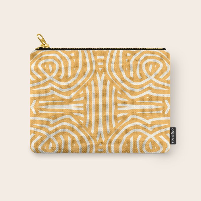 Yellow Mustard Boho Stripe Carry All Pouch