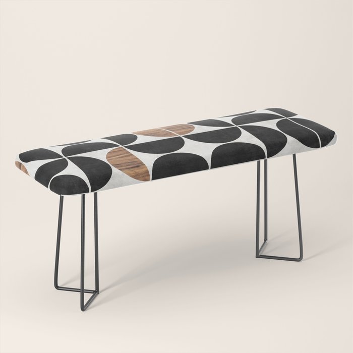 Mid-Century Modern Pattern No.1 - Concrete And Wood Bench