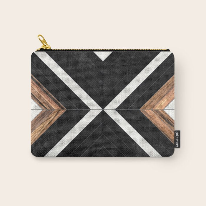 Urban Tribal Pattern No.1 - Concrete And Wood Carry All Pouch