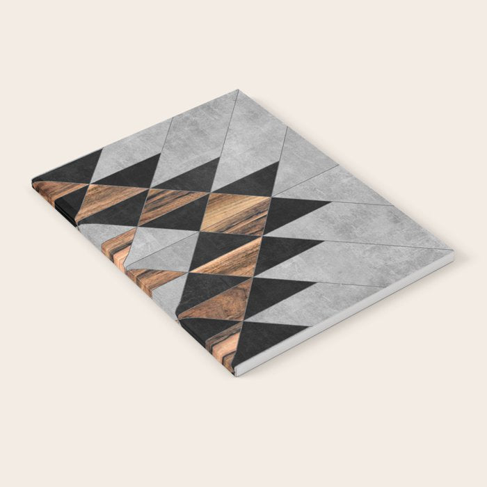 Urban Tribal Pattern No.10 - Aztec - Concrete And Wood Notebook