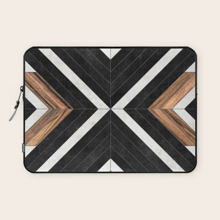 Urban Tribal Pattern No.1 - Concrete And Wood Laptop Sleeve