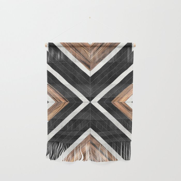 Urban Tribal Pattern No.1 - Concrete And Wood Wall Hanging