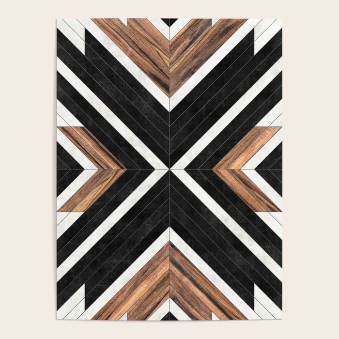 Urban Tribal Pattern No.1 - Concrete And Wood Poster