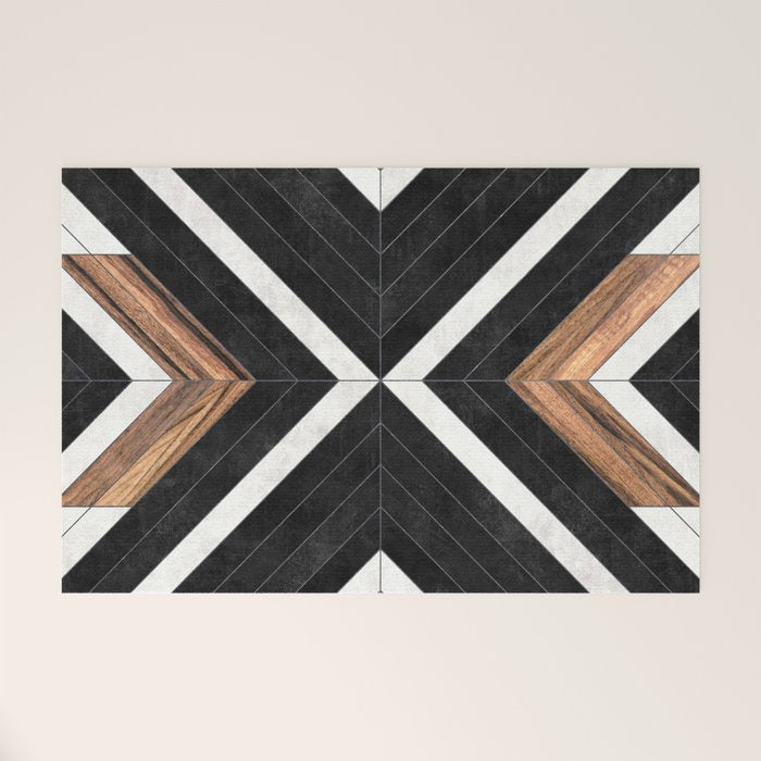 Urban Tribal Pattern No.1 - Concrete And Wood Welcome Mat