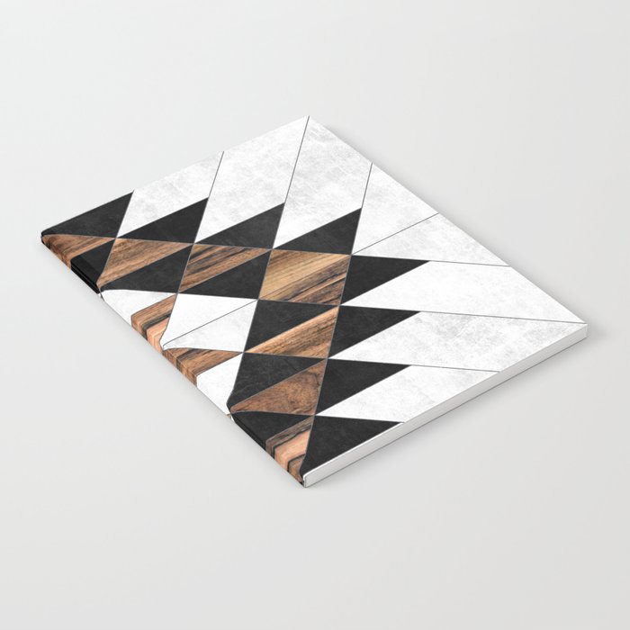 Urban Tribal Pattern No.9 - Aztec - Concrete And Wood Notebook