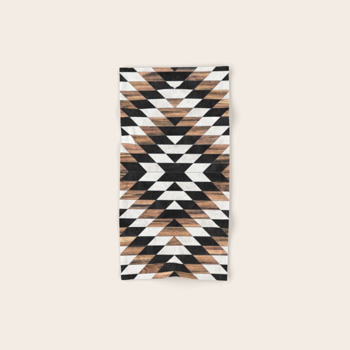 Urban Tribal Pattern No.13 - Aztec - Concrete And Wood Bath Towel