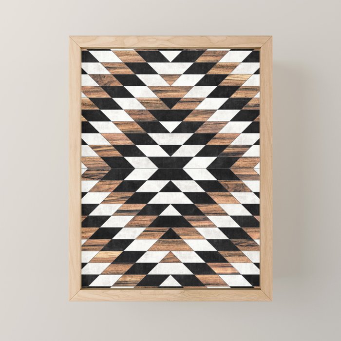 Urban Tribal Pattern No.13 - Aztec - Concrete And Wood Mini Art Print