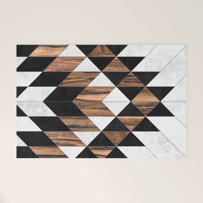 Urban Tribal Pattern No.9 - Aztec - Concrete And Wood Welcome Mat