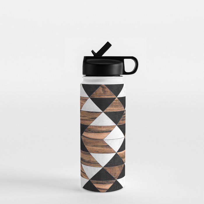Urban Tribal Pattern No.9 - Aztec - Concrete And Wood Water Bottle