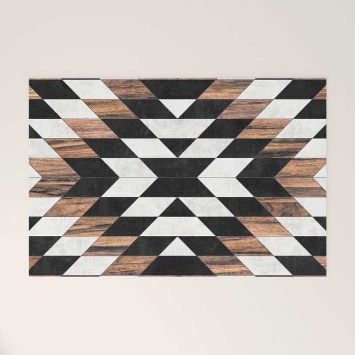 Urban Tribal Pattern No.13 - Aztec - Concrete And Wood Welcome Mat