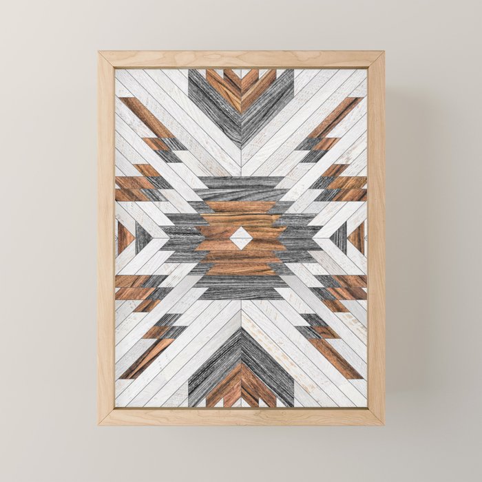 Urban Tribal Pattern No.8 - Aztec - Wood Mini Art Print