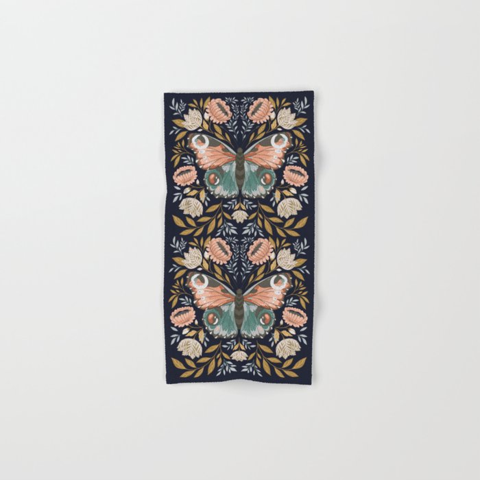 William Morris Butterfly - Midnight Garden Bath Towel