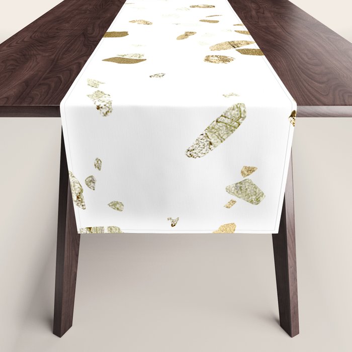 Metallic Gold Terrazzo Sparkle Table Runner