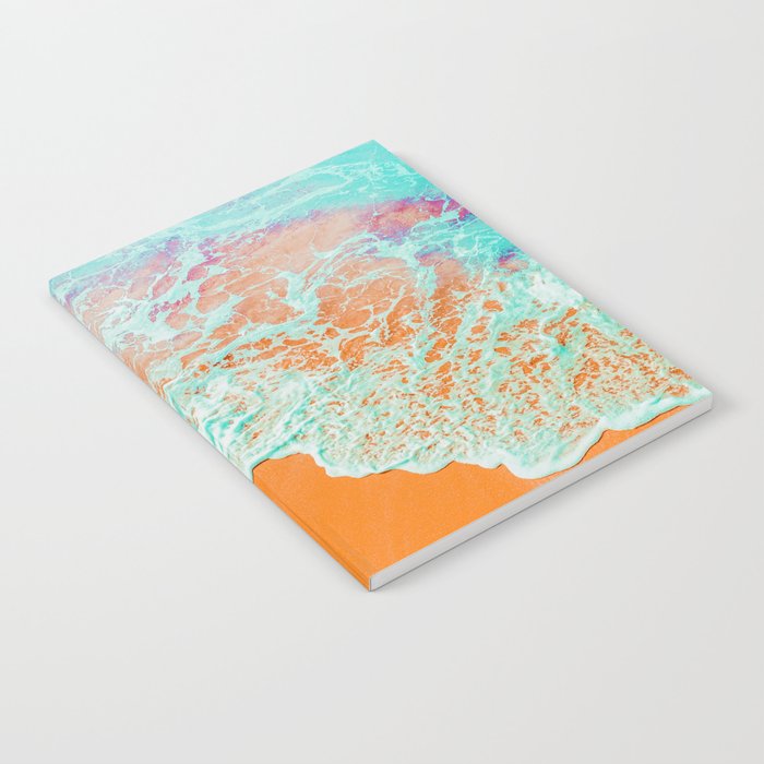 Coral Shore, Ocean Beach Photography, Summer Sea Sand Waves Notebook