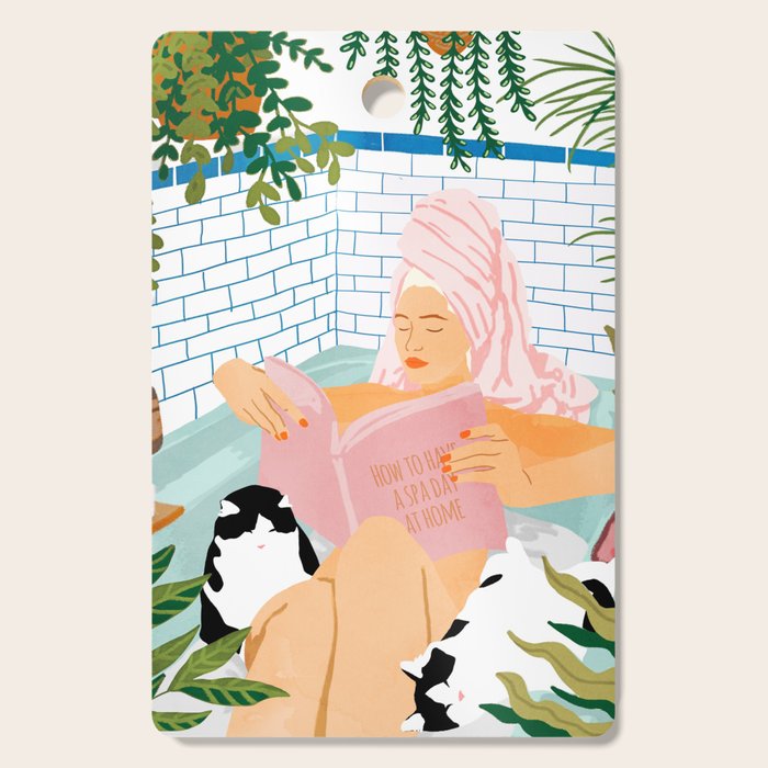 How To Have A Cat Spa Day At Home | Modern Bohemian Home DéCor | Pet Bathroom Urban Jungle  Cutting Board