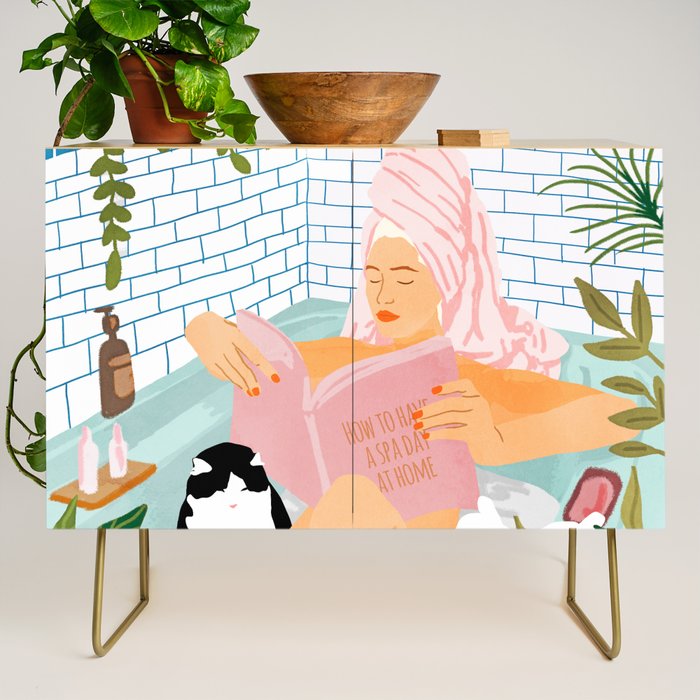 How To Have A Cat Spa Day At Home | Modern Bohemian Home DéCor | Pet Bathroom Urban Jungle  Credenza