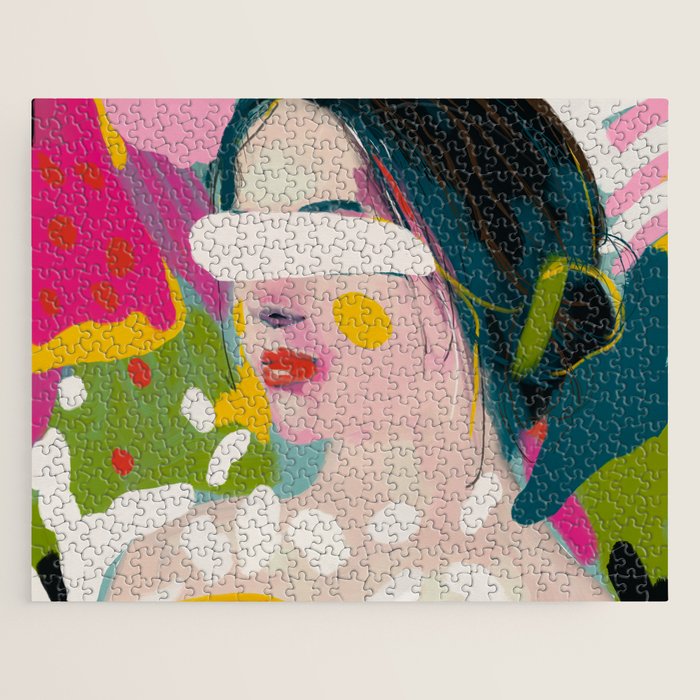 Look At Me, Woman Portrait Contemporary Jigsaw Puzzle
