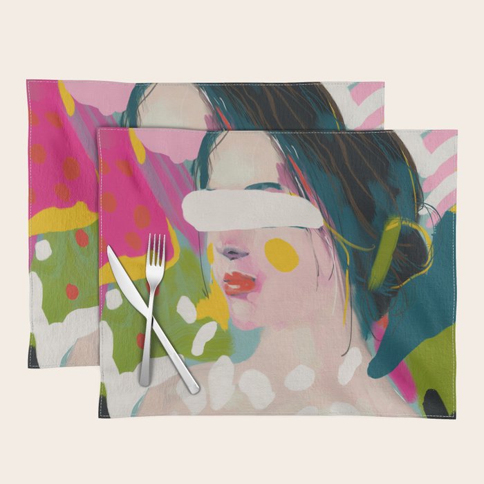 Look At Me, Woman Portrait Contemporary Placemat
