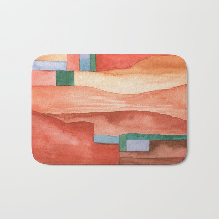 Abstract Desert Landscape Watercolor Bath Mat