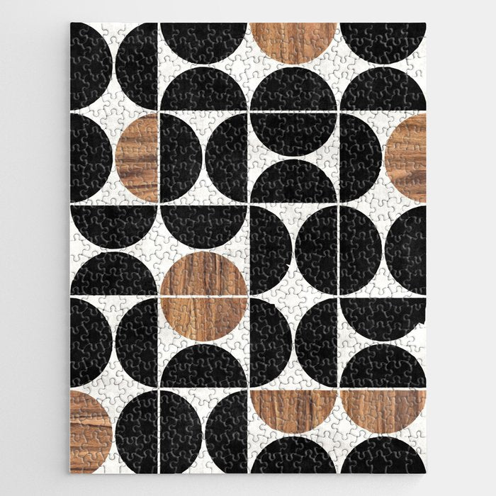 Mid-Century Modern Pattern No.1 - Concrete And Wood Jigsaw Puzzle
