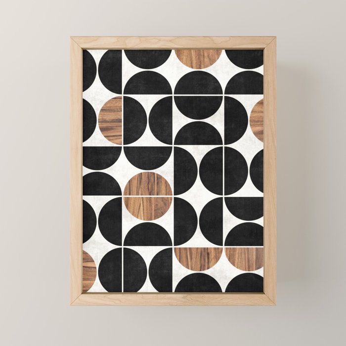 Mid-Century Modern Pattern No.1 - Concrete And Wood Mini Art Print